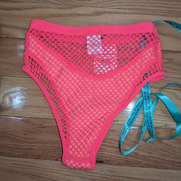 NWT MISTRESS ROCKS HOUSE OF CB SCORCHER PINK FISHNET SWIM BRIEFS - Picture 5 of 5